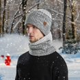 thumbnail image 6 of iHPH7 Hat and Scarf Set Winter Neck Warmer Skull Cap Fleece Neck Gaiter Hat Scarf Neck Warmer Knit Hat Gray One Size, 6 of 9
