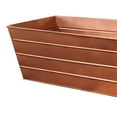 thumbnail image 3 of Rectangular Metal Flower Planter Box with Embossed Line Design Large Copper - Saltoro Sherpi, 3 of 5