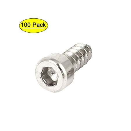 

Uxcell M2.6x8mm Nickel Plated Hexagon Socket Cap Head Self Tapping Screws 10mm Length (100-pack)