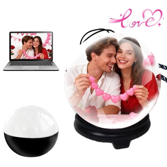 2.7 Inch Memory Orb Lamp with Custom Photos & Videos, Personalized Video Gift for Mom Dad Grad, Perfect for Mother's Day, Father's Day, Graduation & More