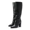 thumbnail image 5 of Dakaela Knee High Boots for Women Chunky Heel Dressy Winter Shoes Pointy Toe Wide Calf Tall Long Boot, 5 of 8