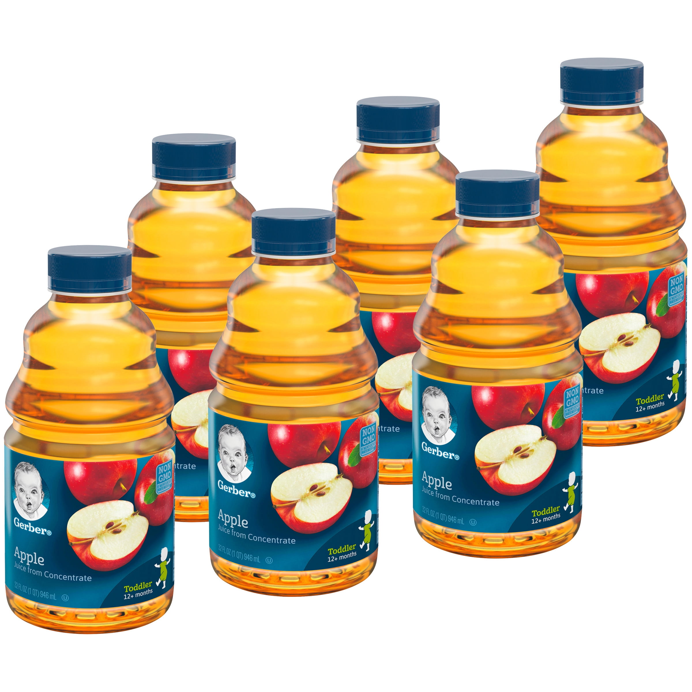 Gerber 100% Apple Juice, 32 fl oz bottle (Pack of 6)