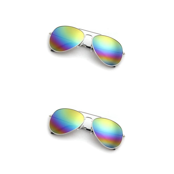 Qarigey Gafas de sol Moda de alto rango Visión de alta definición Resistente a los golpes Gafas redondas de nuevo estilo Oro + multicolor Oro + Multicolor 2Conjunto