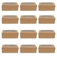 thumbnail image 1 of EeaseMX 1 juego de 12 cajas de papel kraft para embalaje de pasteles y muffins con ventana transparente, 1 of 1