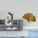 thumbnail image 2 of Escultura Moderna Abstracta De Cerámica Con Un Delfín Y Hojas De Ginkgo, Ideal Para Decorar La Sala De Estar, La Oficina, El Hotel, La Chimenea, La Mesa De Centro O La Pared., 2 of 8