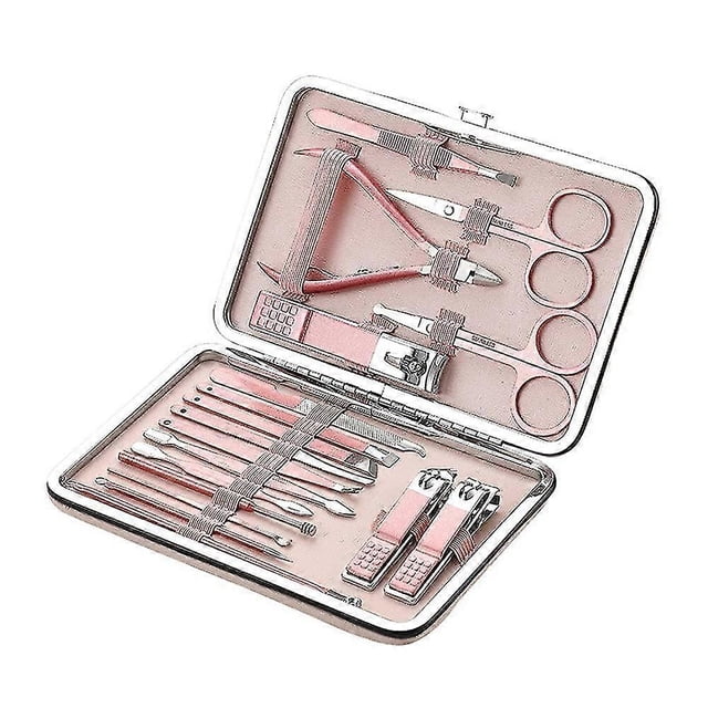 18pcs Manicure and Pedicure Set, Nail Grooming Kit, Stainless Steel Nail Clipper Set for Ladies Wome