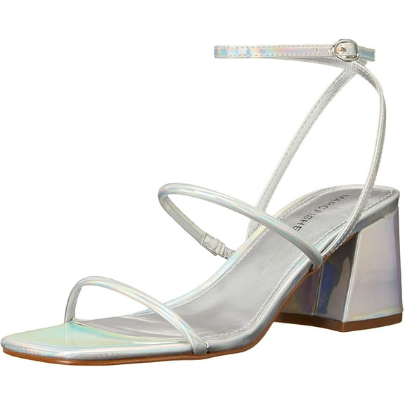 Marc Fisher Women's Gandia Heeled Sandal, Silver, 8