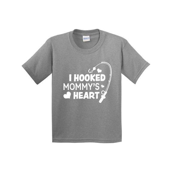 Inktastic I Hooked Mommy's Heart with Fishing Rod Youth T-Shirt