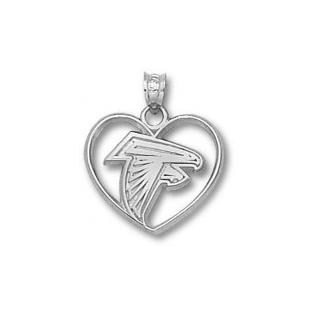 NFL - Atlanta Falcons Sterling Silver Falcon Logo Heart Pendant