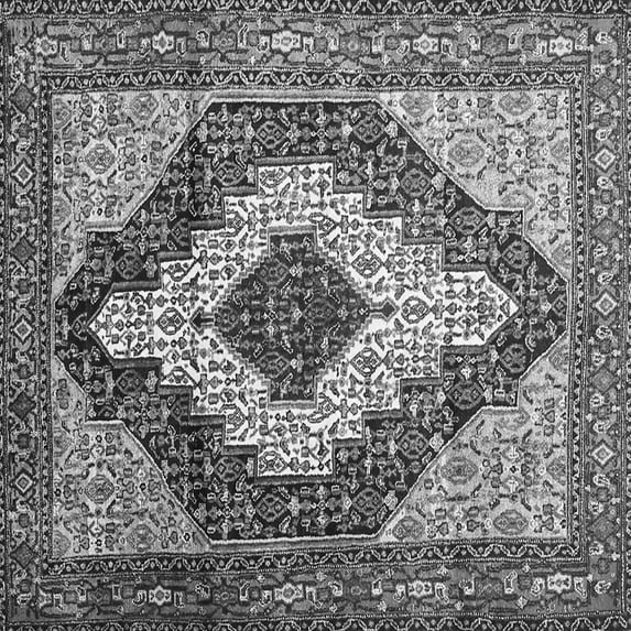 Ahgly Company Indoor Square Medallion Gray Traditional Area Rugs, 8' Square