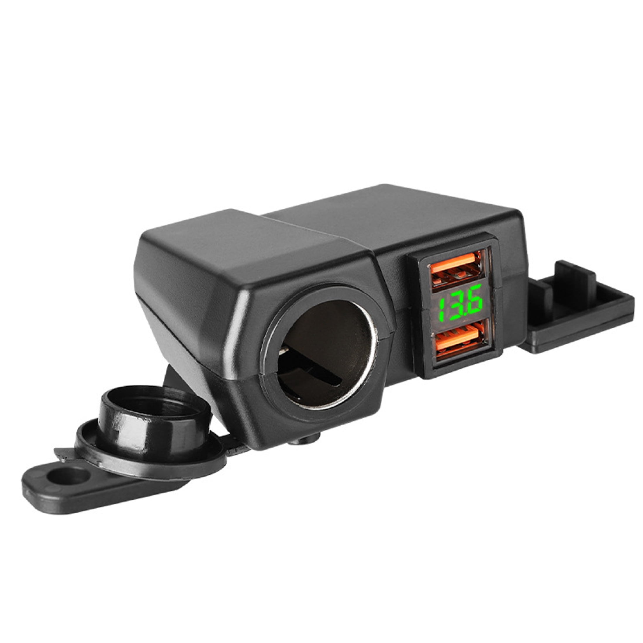 MoreChioce Motorcycle Charger Adapter w/Green Led Light Dual USB Ports