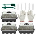 thumbnail image 2 of 12 Cells Seed Tray Seedling Starter Trays Garden Plant Grow Starting Germination Kit Nursery Pots 5pcs Black, 2 of 10