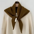 thumbnail image 2 of Women Knitted Triangular Scarf, Lightweight Soft Neck Warmer Shawl with Cut-Out, Versatile Knit Neck Wrap for Daily Fall Outfit, 2 of 6