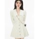 thumbnail image 1 of Vestido corto plisado elegante de estilo coreano para mujer, minivestido de fiesta Vintage francés, abrigo Retro cálido, otoño e invierno, 2022, 1 of 4