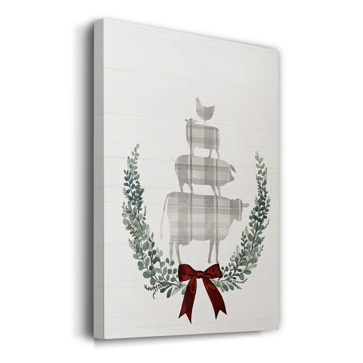 Yuletide Animals I- Gallery Wrapped Canvas