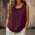 thumbnail image 2 of XuJwPNcy Tank Tops for Women Lightweight Sleeveless Cotton Linen Tee Tshirts Summer Casual Summer Beach Vacation Clothes, 2 of 6