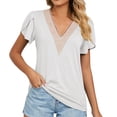 thumbnail image 1 of CEHVOM Women's V- Neck Recreational Short Sleeve Tops, 1 of 9