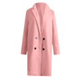thumbnail image 4 of Olyvenn Womens Peacoat Elegant Solid Color Slim Fit Business Fashion Lapel Collar Womens Suit Mid Length Buttons Jackets with Pockets Casual Set Long Sleeve Jackets Pink 10, 4 of 5
