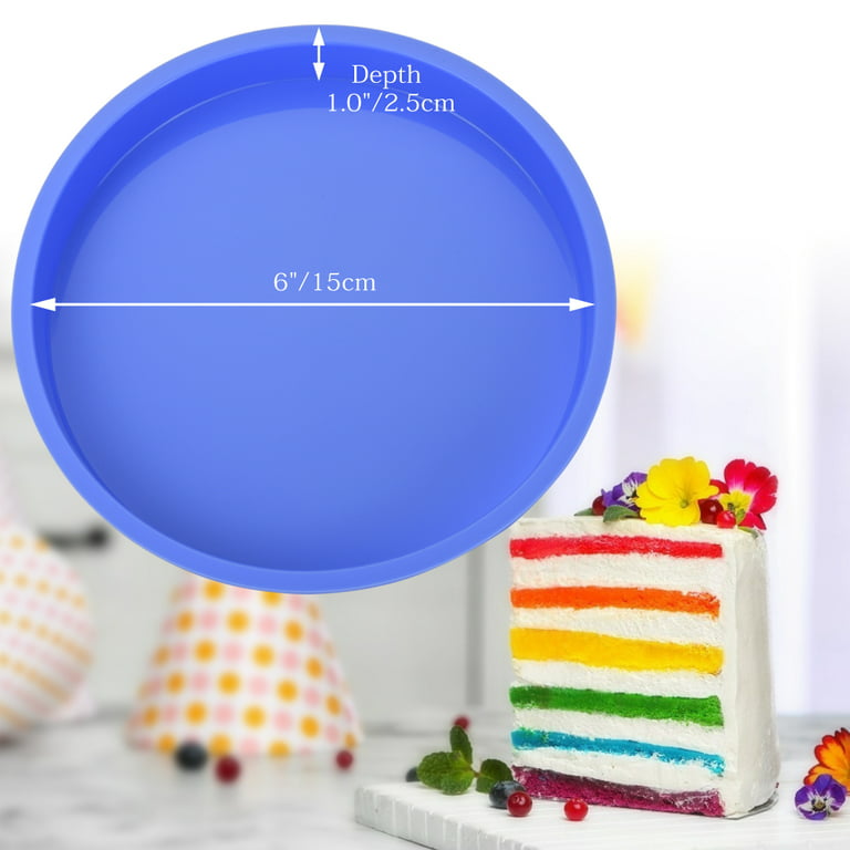 4 Pcs 8 inch Round Silicone Cake Pan, Silicone Cake Mold Non-Stick Layer Cheesecake Mold for Rainbow Cake | Vegetable Pancake | Pizza Crust | Omelet 