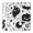 Black and White-2, variant on Black Cat Pumpkin Halloween Pattern Square Fitted Tablecloth with Elastic Edge,Square Table Cover,Washable Elastic Table Cover for Home Kitchen Party Decor 34"x34"