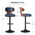 thumbnail image 2 of MOONMISS Swivel Bar Stools Set of 2, Wooden Kitchen Bar Chairs with Back, PU Leather Counter Height Barstools for Kitchen Island,, 2 of 6