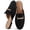 Black, variant on Ecetana Women's Mules Classic Suede Slip On Shoes Closed Toe Backless Flat Loafer Slides for Business Work Office Casual