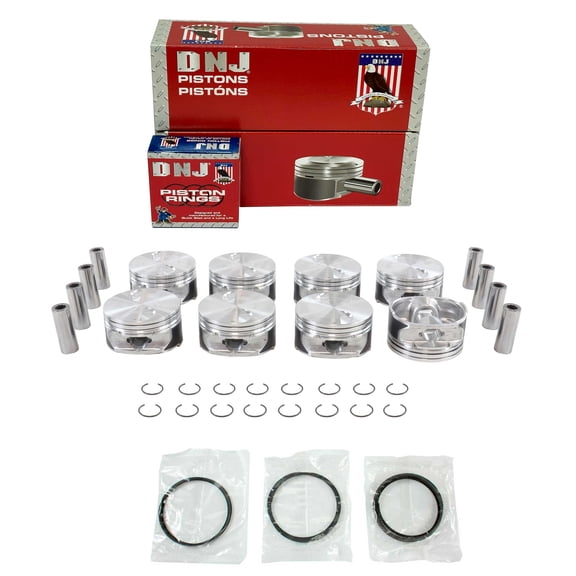 DNJ PRK3217 Piston and Ring Kit Fits Cars & Trucks 07-09 Cadillac Chevrolet 6.2L V8 16V OHV 6162cc
