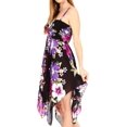 thumbnail image 3 of Sakkas Kiera Women's Tube Spaghetti Strap Floral Print Summer Casual Short Dress - B-Purple - One Size, 3 of 5