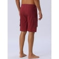 thumbnail image 3 of DARING DIVA Men's Solid Color Side Pockets Lining Summer Board Shorts 28 Red, 3 of 6