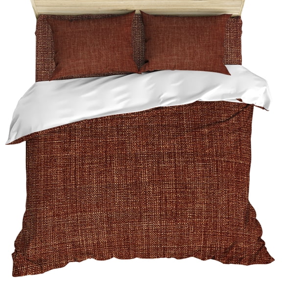 Dark Brown Duvet Cover Set, Vintage Country Monochrome Chocolate Color Soft Duvet Cover Full Size Bedding Set 4 Pieces, 1 Quiltcover and 2 Pillowcases with Zipper, 1 Bed Sheet for All Seasons