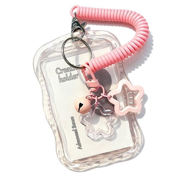 1Pcs Photocard Holder, Clear Photocard Keychain, Cute Photo Card Holder with Star Pendant for ID Card & Photo Protector