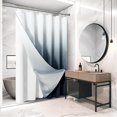 thumbnail image 2 of Navy Blue Shower Curtain with Liner Set Ombre Navy Blue and White Waffle Fabric Elegant Modern Heavy Duty Double Layers Hotel Style Decor Blue Shower Curtains for Bathroom, 72x72, 2 of 6