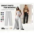 thumbnail image 3 of TEMOFON Women's Straight Leg Low rise Sweat Pants Wide Leg Sweatpants Drawstring Elastic Low Waist Pants with Pockets, 3 of 9