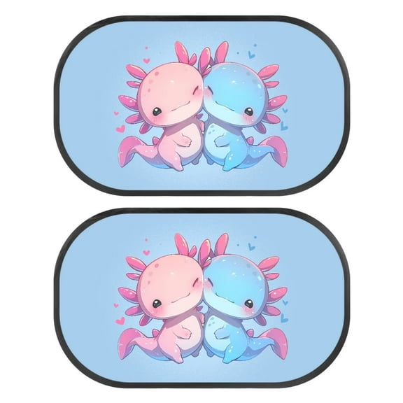 JOAIFO Cling Car Window Shade for Baby 20.47"x12.59" Axolotl Car Sun Shade Side Window Can Blocks UVR, Glare Shield Protection