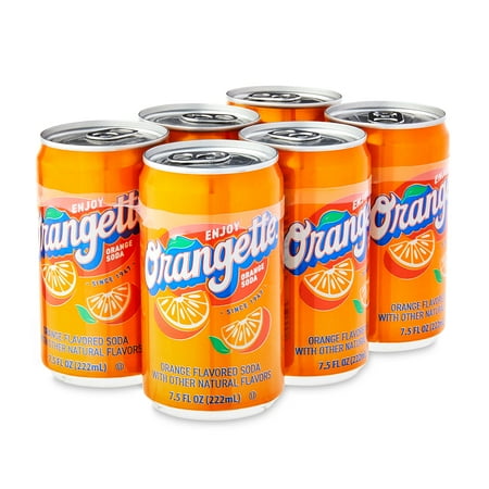 Great Value Orange Cola Soda Pop, 7.5 oz, 6 Pack Cans