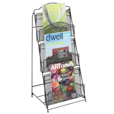Nine Pocket Magazine Rack - Scranton & Co 3 Pocket Floor Magazine Rack in Black