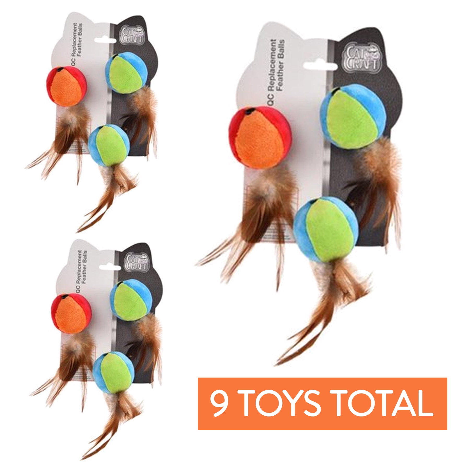 Cat Craft Feather Balls Cat Toys (9 Count)