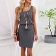 thumbnail image 6 of ICHUANYI Cotton Nightgowns for Women Sleeveless Night Shirts Tank Sleepwer Solid Color Scoopneck Short Sleepshirt, 6 of 9