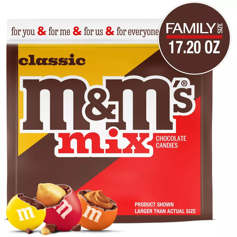M&M's Classic Mix Chocolate Candy Fun Packs, Original Peanut