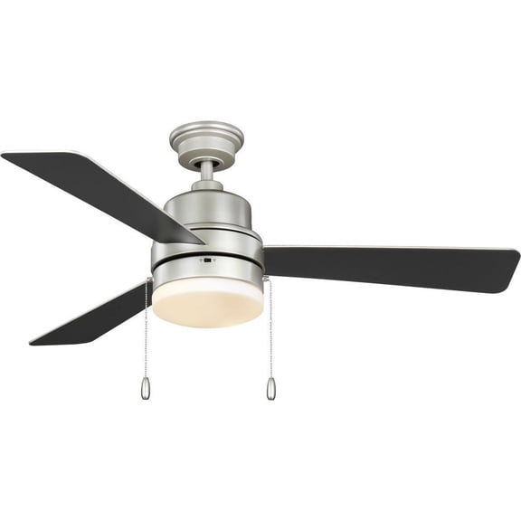 Trevina V 52" 3-Blade Indoor Painted Nickel ENERGY STAR Modern Ceiling Fan with Light Kit and White Opal Shade
