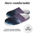 thumbnail image 6 of Daiia lighthouse Waves Torrential Rain Print Women’s Fuzzy Slippers Memory Foam Lightweight House Shoes Cozy Loafer Flannel House Shoes-37/38, 6 of 7