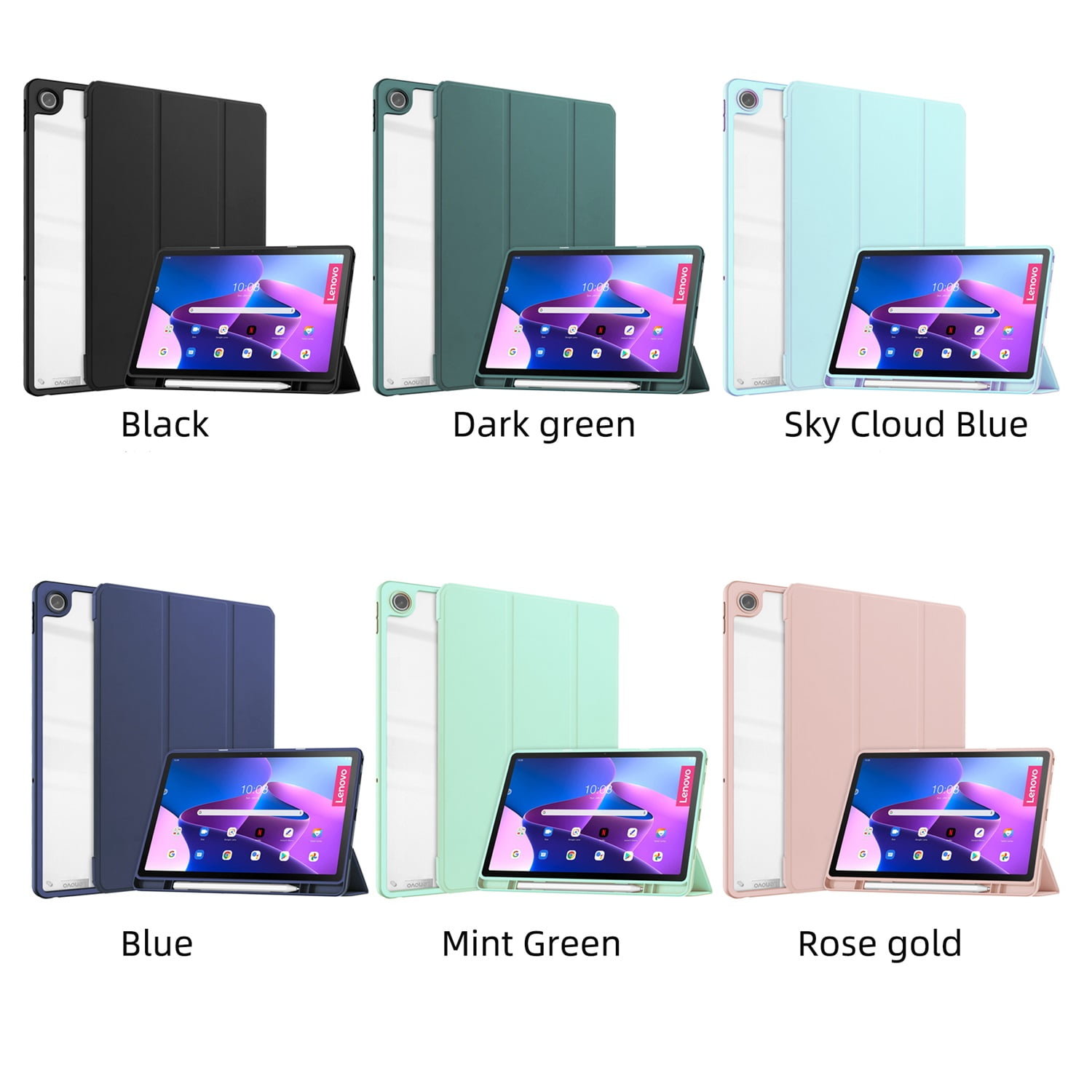 UUCOVERS Case For Lenovo Tab M10 Plus Case 10.6 2022 3rd Gen, Slim  Lightweight [Viewing & Typing Stand] [Pen Holder] [Auto Wake/Sleep] Smart  Cover with Translucent Frosted Back Protector, Mintgreen 