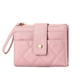 thumbnail image 1 of Women Wallet Wristlet Bi-fold Multi-slots Zipper Solid Color Credit Card Holder Faux Leather Students Short  Purse Case Shopping Use, 1 of 11