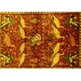 thumbnail image 1 of Ahgly Company Indoor Rectangle Animal Yellow Traditional Area Rugs, 2' x 4', 1 of 4