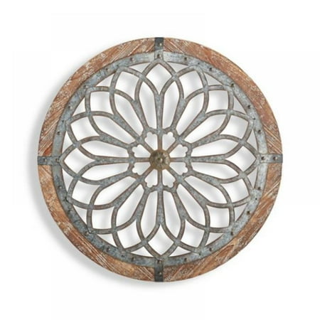 Jlong Round Wall Art - Metal Decorative Wall Medallions, Creative Home Art Wall Sculpture Decor, Metal Wooden Crafts Decor Gift for Home
