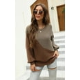 thumbnail image 2 of Women Sweaters-Oversized Chunky Knit Color Block Drop Shoulder Batwing Sleeve Pullover Sweater Tops, 2 of 6
