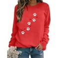 thumbnail image 6 of GUZOM Red Womens Valentine's Pet Paw Print Crewneck Sweatshirt - Cozy Loose Sweet Pullover for Dog/Cat Lovers & Casual Daily Wear,Size XL, 6 of 8