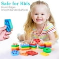thumbnail image 3 of LotFancy Montessori Toys for Toddlers 1-3 Years Old, Wooden Shape Sorting and Stacking Toys, 3 of 8