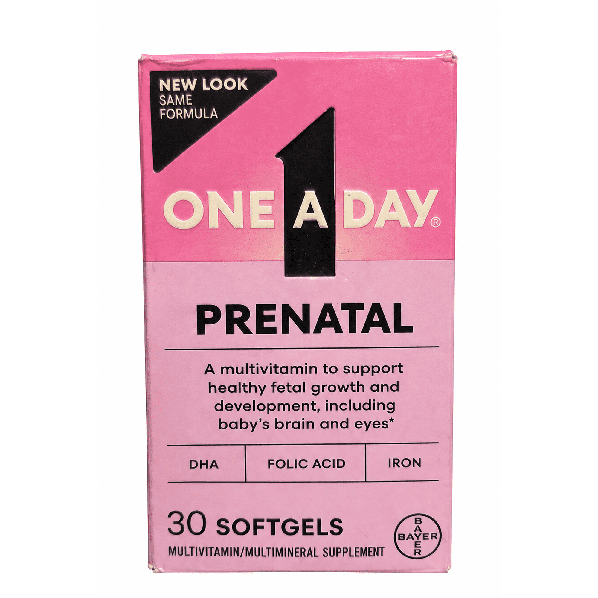 One-A-Day Prenatal 1 with DHA & Folic Acid Softgels, 30 ea (Pack of 2)