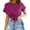 Hot Pink, variant on YOTMKGDO Crop Tops for Women, Summer Outfits for Women, Womens Casual Short Sleeve Tie Front Top Round Neck Summer Solid Color Crop Top T Shirt, Short Sleeve Shirts for Women, Black, L
